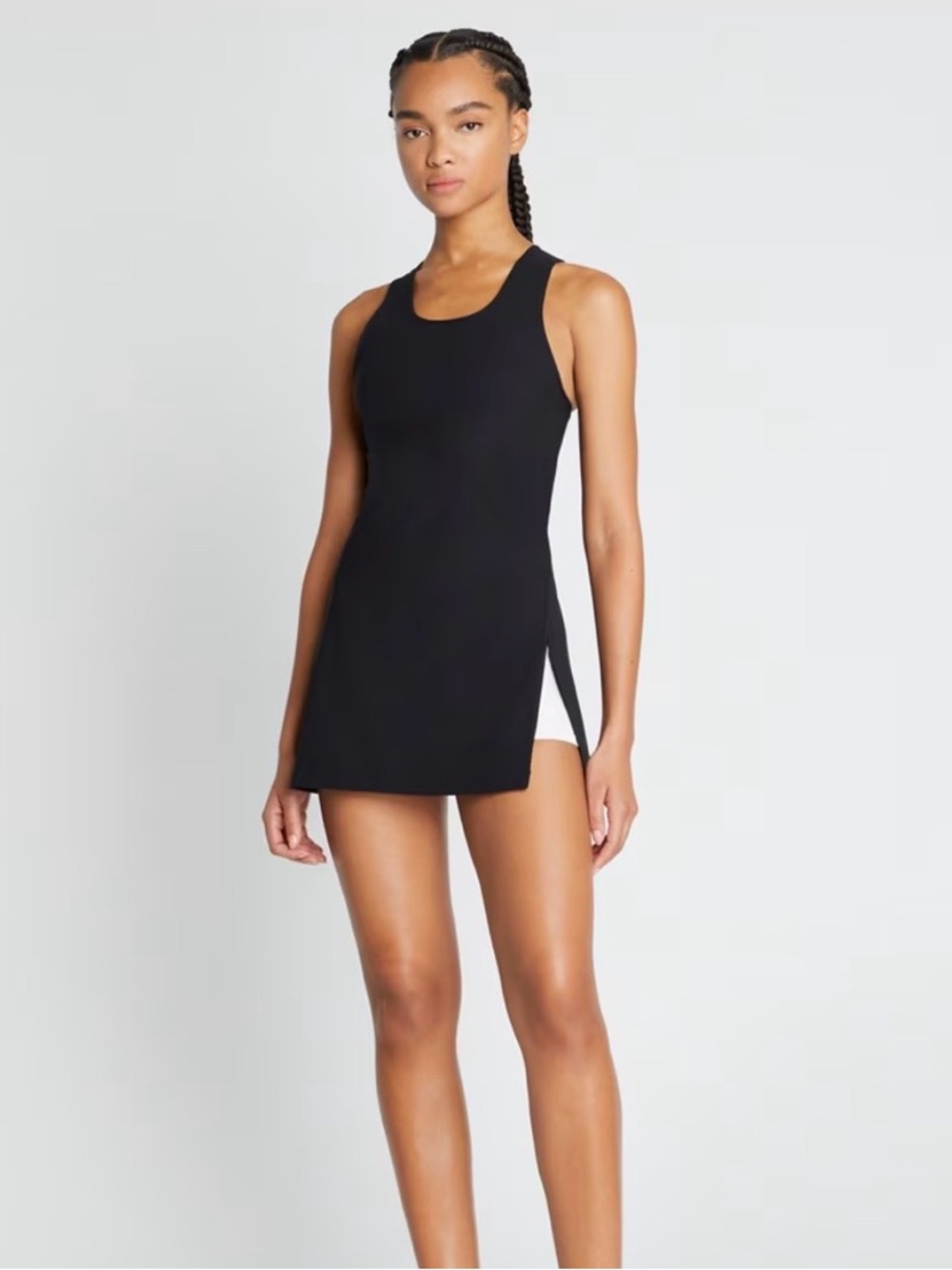 Tory Burch Sport Black Tennis Dress Racerback Side Slit Size S